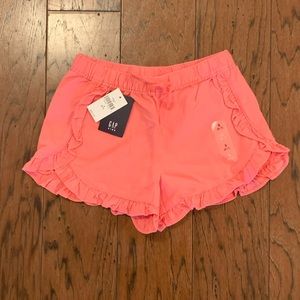 Gap Girls Coral Ruffle Drawstring Shirt - S NWT